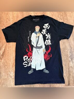 Jujutsu Kaisen Ryomen Sukuna T Shirt 100% Cotton Black Mens Sz Med unisex Wms L